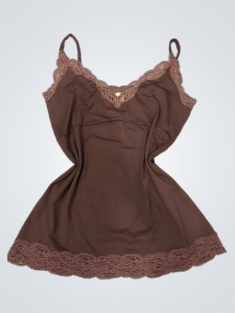 Only Hearts Braun mit Spitzenbesatz Cami-Oberteil