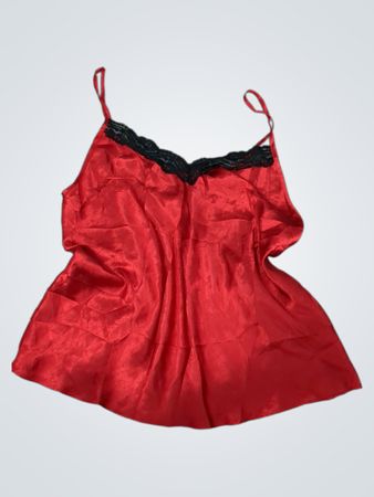 Linea Donatella rotes Spitzen-Trim Cami-Top