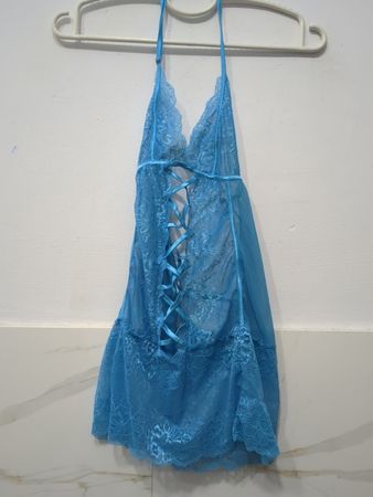Blaue Spitzen-Babydoll
