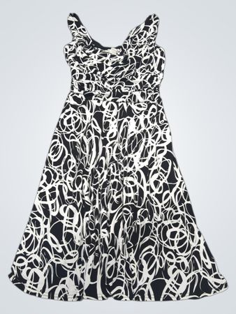 White House Black Market ärmelloses bedrucktes Midikleid