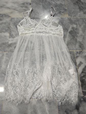 Weißes Spitzen-Babydoll