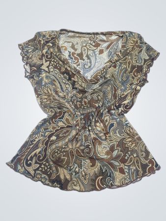 Braune Bluse mit Paisley-Muster