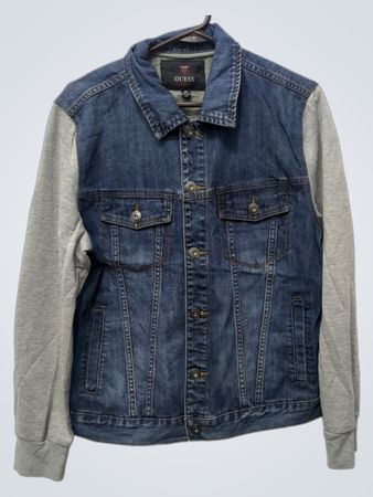 Guess Jeansjacke mit grauen Ärmeln