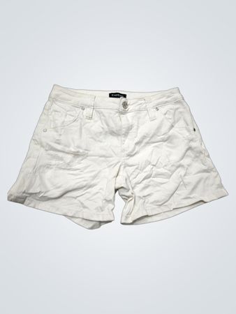 Bebe White Jeans-Shorts mit Used-Effekt