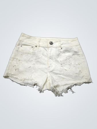 American Eagle Outfitters weiße Spitzen-Jeansshorts