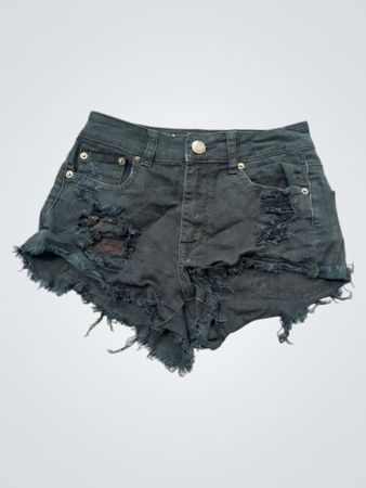 American Eagle Outfitters Schwarze Distressed Denim-Shorts