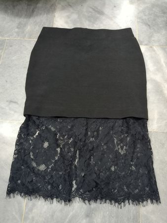 Topshop schwarzer Spitzenrock