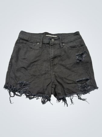 Levi's 721 High Rise Skinny Black Denim Shorts