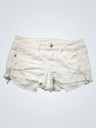 American Eagle Outfitters weiße, distressed Denim-Shorts