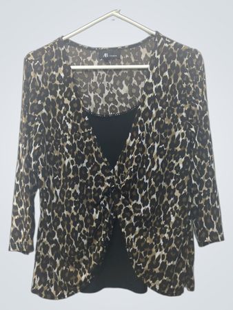 AB STUDIO Leopard-Print-Top