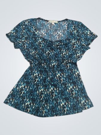 Vintage Suzie Women's Blue Patterned Top - Größe M