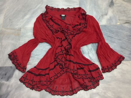 studio 1940 Rote bestickte Bluse