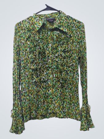 Elementz Green Ruffle Blouse