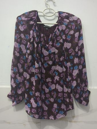 INC International Concepts Floral Print Long Sleeve Blouse