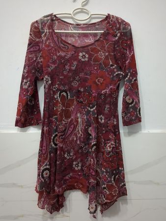 Schier durchscheinendes Tunika-Top mit Paisley-Muster