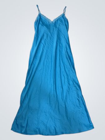 I.N.C. International Concepts Blauer Slipkleid mit Spitzenbesatz