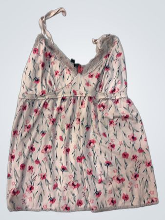 Rosa florale Camisole mit Spitzenbesatz