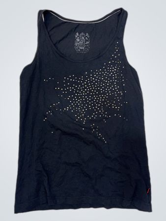 QS by s.Oliver Schwarzes Tanktop mit Nieten-Stern-Detail