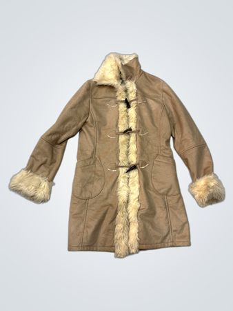 COMME ÇA ISM BY FIVE FOXES CO., LTD. Damen-Dufflecoat mit Kunstpelzbesatz