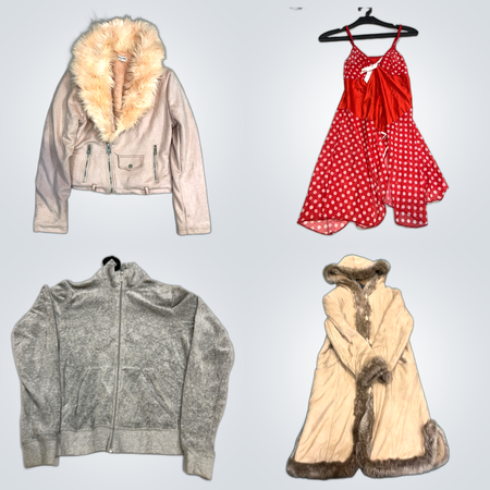 Ensemble de mode de luxe : Coach, Zara, Juicy Couture et plus de cuirs, manteaux en fourrure et sacs à main