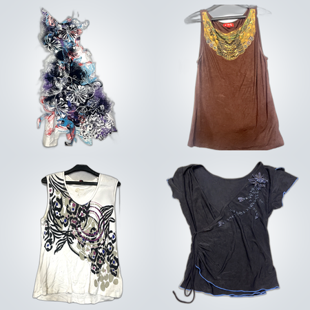 Mixed Brand Printed & Solid Tops Bundle of 15 T-Shirts & Tanks