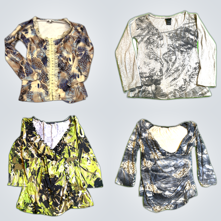 Long Sleeve Printed Blouses