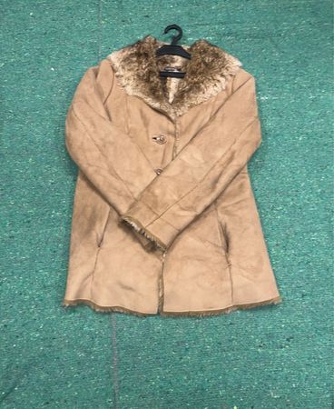 Votre Mode Fur Trim Suede Coat