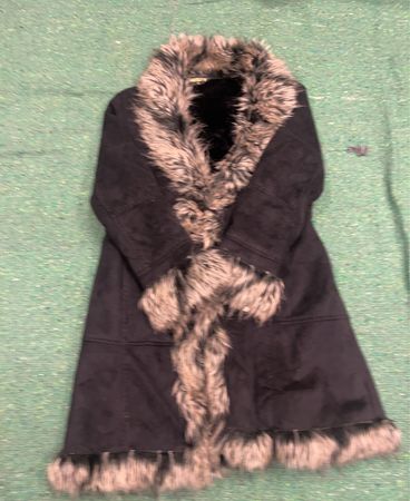 Black Fur-Trimmed Coat