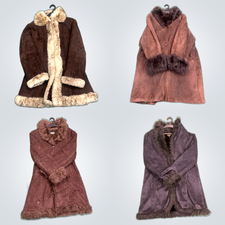Brown Fur Trimmed Coats