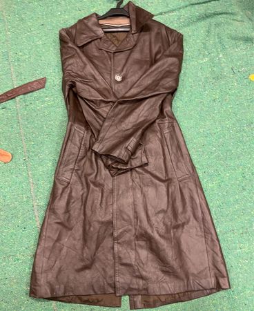 Brown Leather Trench Coat