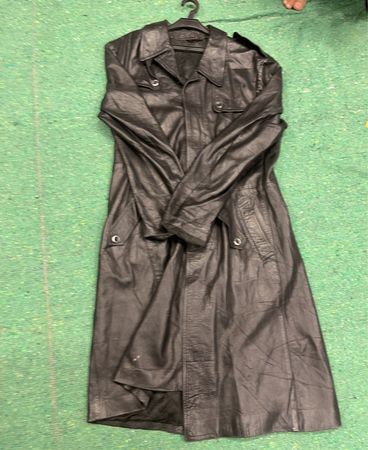 Black Leather Trench Coat