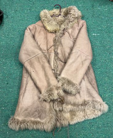 Tan Fur-Trimmed Coat