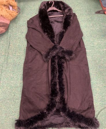 Black Fur Trimmed Coat