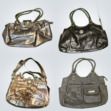 Leather and Navy Tote Bags