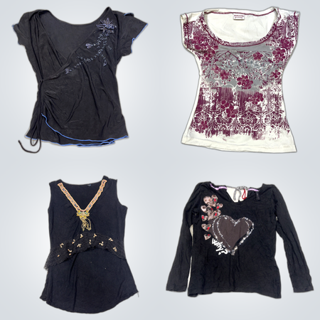 Fashionable Tops Bundle: Spiral, Juicy Couture, Nelly & More Printed Blouses & Tees