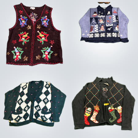 Christmas Cardigan & Vest Bundle - YARNWORKS, Express, Croft & Barrow & More