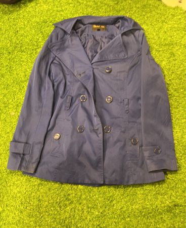 Gold Elk Blue Trench Coat