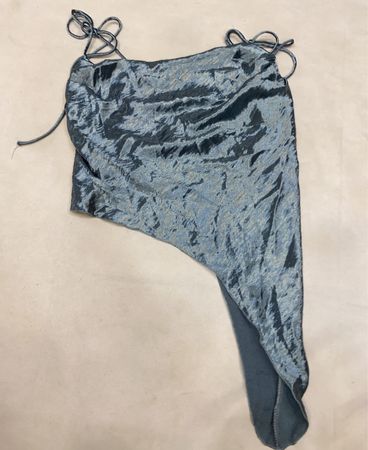 Gray Velvet Halter Neck Top