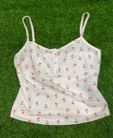 Top de Alças com Estampa de Cerejas Feminino