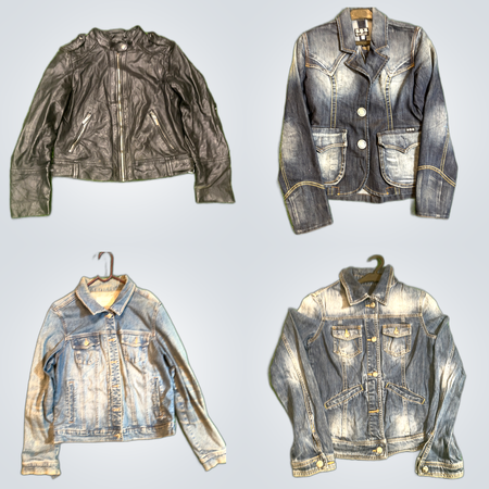 Denim & Leather Jackets & Skirts Bundle - 20 Pc Camelot, Bershka, Esprit & More