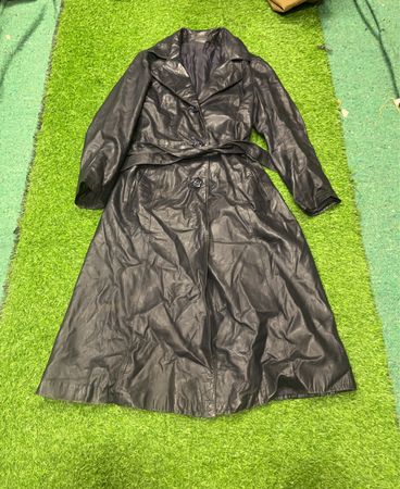 Black Leather Trench Coat