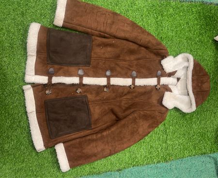 Milly Brown Shearling Hooded Coat