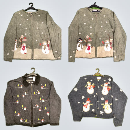 Croft & Barrow Schneemann Pullover Bundle 10 Stück Winter Cardigans Los