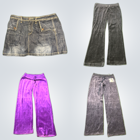 Juicy Couture, BKE & Strauss Bundle: 12 Teile Damenmode Lot Velourhosen, Jeans & Jacken