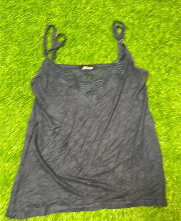 Etam Graue Spitzenbesatz-Camisole