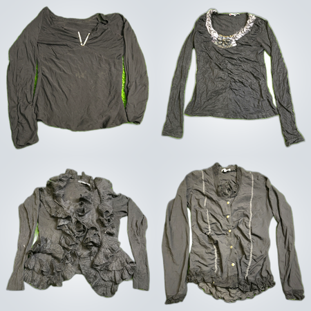 Ruffle Blouses Long Sleeve Bundle