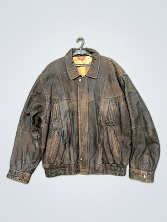 Veste en cuir marron