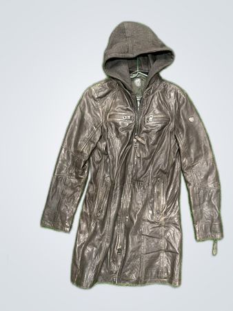 Leather Coat with Hood