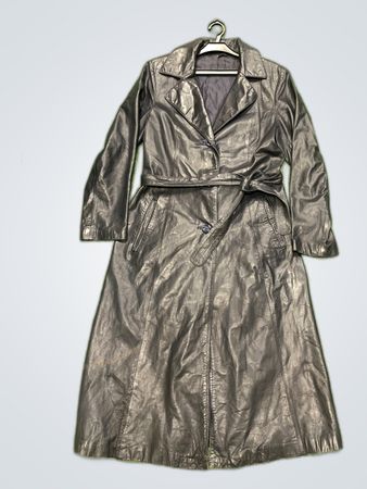 Black Leather Trench Coat