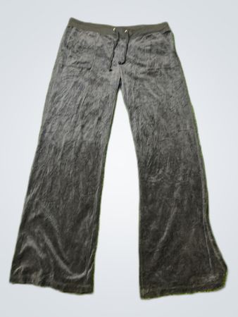 Pantalones de chándal de terciopelo gris Juicy Couture